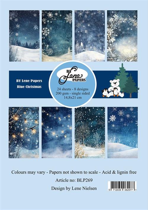 By Lene Blue Christmas 24 ark 14,85x21cm 200g